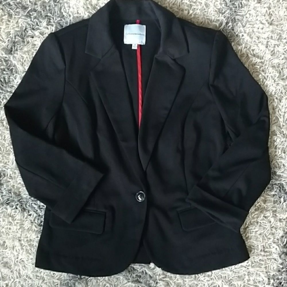 ‎Catherine Malandrino Black Blazer Single Button Closure, Size Small - Picture 6 of 8